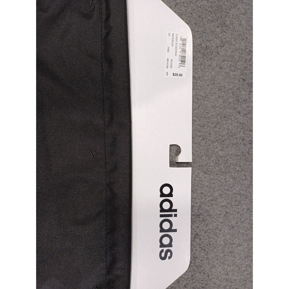 Adidas "Sack Pack" White Black - 18 X 14 Media Safe Lined Pocket New - Picture 8 of 9
